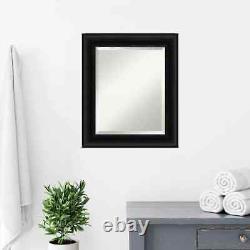 Amanti Art Parlor Framed Bathroom Vanity Wall Mirror Black Large 30H x 24W