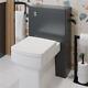 Anthracite Grey Back To Wall Toilet Unit Only 500mm Modern Bathroom Storage