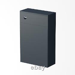 Anthracite Grey Back to Wall Toilet Unit Only 500mm Modern Bathroom Storage