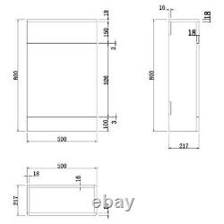 Anthracite Grey Back to Wall Toilet Unit Only 500mm Modern Bathroom Storage