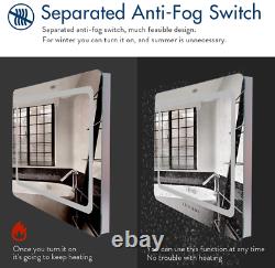 Anti-fog Bathroom Mirror, Frame less Rectangle LED Vanity Mirror for Wall Mirror