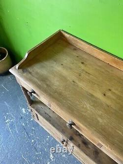 Antique Pine Counter, Console, Kitchen, Bathroom, Washstand, Vanity Unit, Drawer