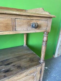 Antique Pine Counter, Console, Kitchen, Bathroom, Washstand, Vanity Unit, Drawer