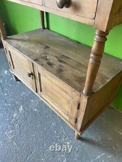 Antique Pine Counter, Console, Kitchen, Bathroom, Washstand, Vanity Unit, Drawer