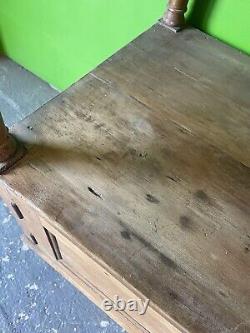 Antique Pine Counter, Console, Kitchen, Bathroom, Washstand, Vanity Unit, Drawer