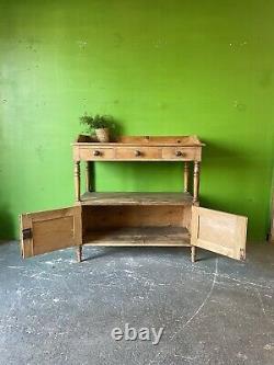 Antique Pine Counter, Console, Kitchen, Bathroom, Washstand, Vanity Unit, Drawer