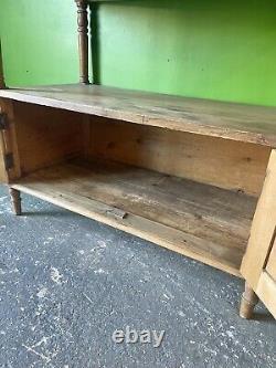 Antique Pine Counter, Console, Kitchen, Bathroom, Washstand, Vanity Unit, Drawer