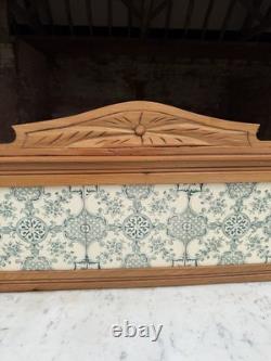 Antique Pine Marble Tiled Back Wash Stand Vanity Bathroom Unit