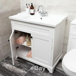 Arabella Traditional Vintage Vanity Unit Storage Cabinet Mirror Bathroom Suite
