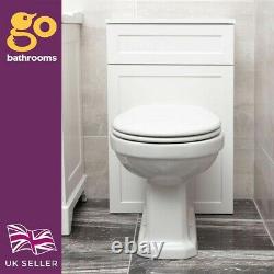 Arabella Traditional Vintage White WC Back To Wall Toilet Concealed Cistern 50cm