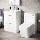 Arcum 600mm 2 Drawer Vanity Basin Unit, Wc Unit & Elora Back To Wall Toilet Whit