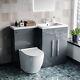 Aric 1100mm Rh Freestanding Light Grey Vanity With Btw Toilet, Wc & Basin