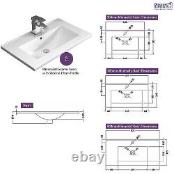 Athena Gloss Grey Mist Bathroom Furniture Vanity Cabinet Basin, WC, Bath Panel