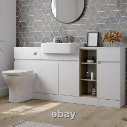 Aurora Bathroom Basin Sink Vanity Unit Toilet WC Combination White Gloss 1720mm