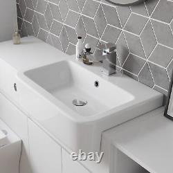 Aurora Bathroom Basin Sink Vanity Unit Toilet WC Combination White Gloss 1720mm