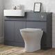 Aurora Bathroom Toilet Wc Basin Sink Vanity Unit Combination Grey Gloss 600mm