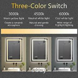 BZ 32x24 inch LED Bathroom Mirror, Wall Mounted Bathroom Vanity Mirror, Dimmable