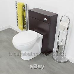 Back To Wall BTW Bathroom Cloakroom Vanity Unit 200mm Beech Ebony, Toilet WC Pan