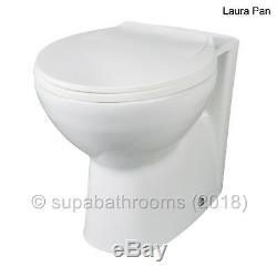 Back To Wall BTW Bathroom Cloakroom Vanity Unit 200mm Beech Ebony, Toilet WC Pan