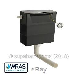 Back To Wall BTW Bathroom Cloakroom Vanity Unit 200mm Beech Ebony, Toilet WC Pan