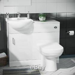 Back To Wall Toilet Basin Vanity Unit Bath 3 piece Bathroom Suite Elora