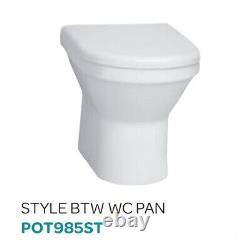 Back To Wall Toilet Pan Concealed Cistern Toilet Seat & Curve Front WC Unit Set