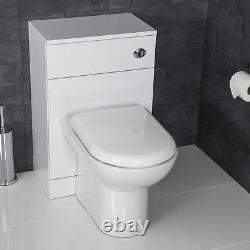 Back To Wall Toilet Unit BTW Classic Bathroom Pan Cistern Soft Close Seat White