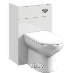 Back To Wall Toilet Unit BTW Classic Bathroom Pan Cistern Soft Close Seat White