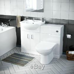 Back To Wall Toilet Vanity Unit Bath & Taps Complete Bathroom Suite Debra