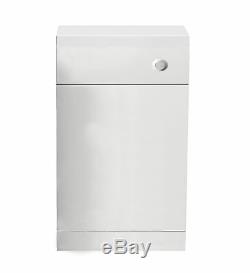 Back to Wall BTW Bathroom Toilet Unit Cloakroom MDF Cabinet WC White Gloss 500mm