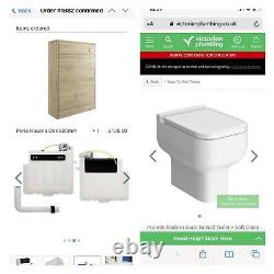 Back to Wall BTW Square WC Pan Toilet Seat Concealed Cistern & WC Units & vanity