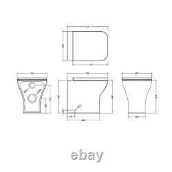 Back to Wall BTW WC Pan Toilet Concealed Cistern, Seat & Vanity Unit