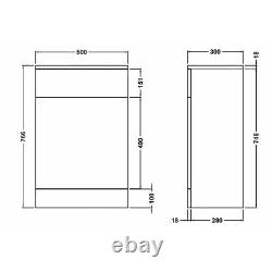 Back to Wall BTW WC Pan Toilet Concealed Cistern, Seat & Vanity Unit Chrome