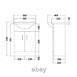 Back to Wall BTW WC Pan Toilet Concealed Cistern, Seat & Vanity Unit Chrome