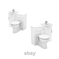 Back to Wall BTW WC Pan Toilet Concealed Cistern, Seat & Vanity Unit Chrome