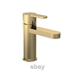 Back to Wall BTW WC Pan Toilet Concealed Cistern, Seat & Vanity Unit Tap Brass