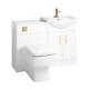 Back To Wall Wc Pan Toilet Concealed Cistern, Seat, Vanity Unittap Brushed Brass