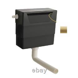 Back to Wall WC Pan Toilet Concealed Cistern, Seat, Vanity UnitTap Brushed Brass