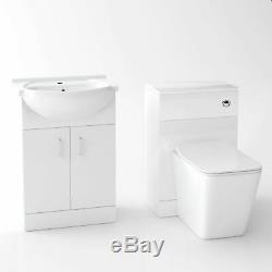 Back to Wall WC Toilet Pan & Basin Sink Vanity Unit Bathroom Furniture Laguna