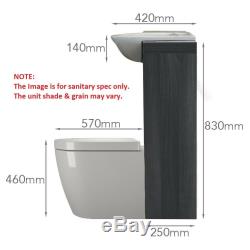 Back to wall 1200mm drift grey vanity basin toilet tap unit and cistern 5H12G