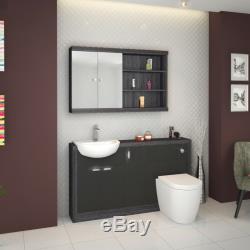 Back to wall 1500mm drift grey vanity basin toilet tap unit and cistern 5H15G