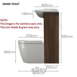 Back to wall 1500mm walnut black vanity basin toilet tap unit and cistern 5L15B