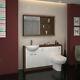 Back To Wall 1500mm Walnut Grey Vanity Sink Toilet Tap Unit With Cistern 4l15w