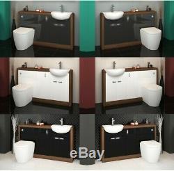 Back to wall 1500mm walnut vanity sink basin toilet BTW unit and cistern L15E3