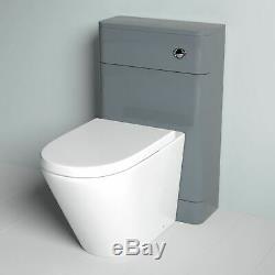 Basin Sink Grey Vanity Cabinet Unit and Back to Wall WC Toilet Suite Torex