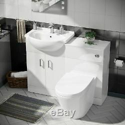 Basin Sink Vanity Cabinet and Back to Wall WC Toilet Set Bathroom Suite Laguna