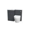 Basin Vanity Cabinet, Wc Unit Dark Grey & Rimless Back To Wall Toilet