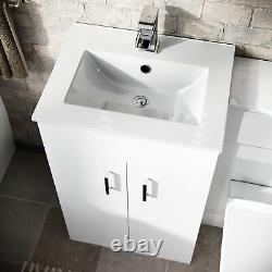 Basin Vanity & WC Toilet Pan Soft Close Seat and Bath Bathroom Suite Nanuya