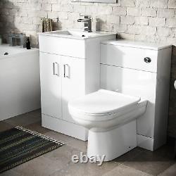 Basin Vanity & WC Toilet Pan Soft Close Seat and Bath Bathroom Suite Nanuya