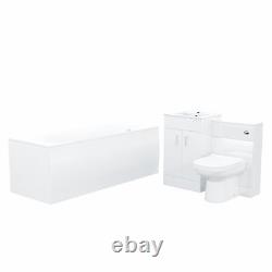 Basin Vanity & WC Toilet Pan Soft Close Seat and Bath Bathroom Suite Nanuya